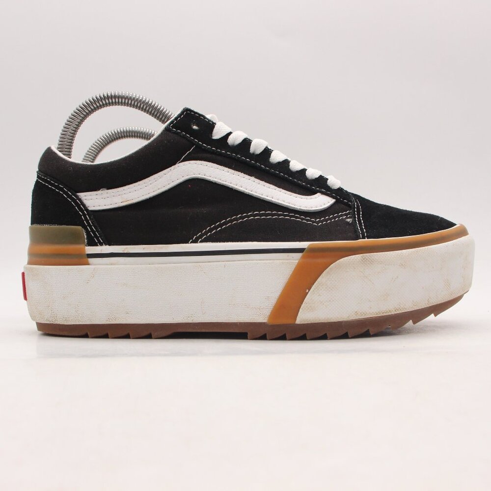 Vans Black Old Skool Women's 8.5 Stacked Cobblestone Platform Sneakers 500714